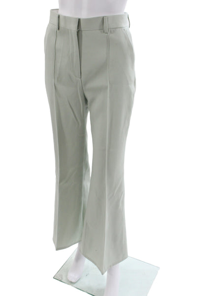 Lanvin Women Dress Pants Green Virgin Wool Zip Solid Size 36