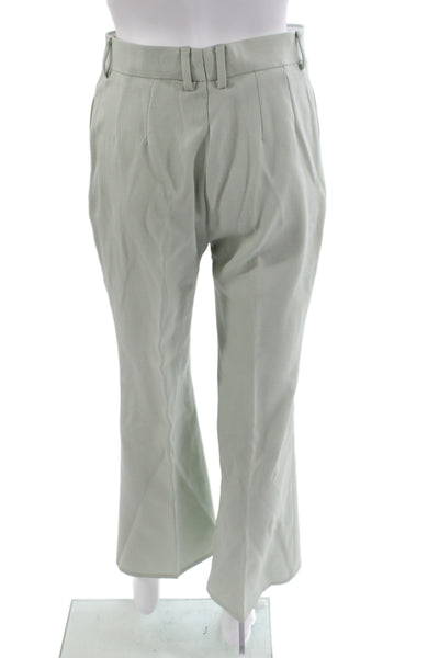 Lanvin Women Dress Pants Green Virgin Wool Zip Solid Size 36
