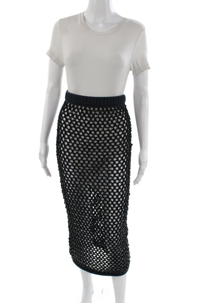 Diotima Womens Straight Pencil Midi Skirt Black Pull On Size 1