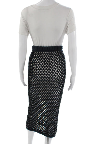 Diotima Womens Straight Pencil Midi Skirt Black Pull On Size 1