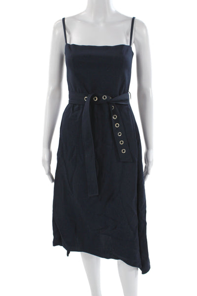 Scanlan Theodore Women Slip Dress Blue Square Neck Knee Length Size 4