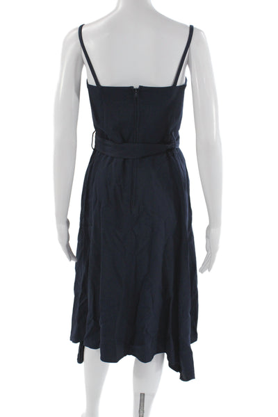 Scanlan Theodore Women Slip Dress Blue Square Neck Knee Length Size 4