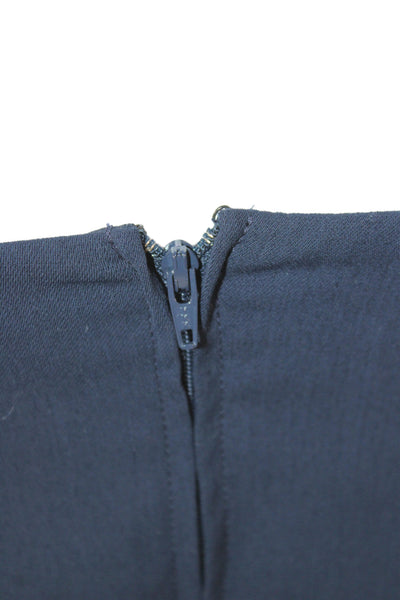 Scanlan Theodore Women Slip Dress Blue Square Neck Knee Length Size 4