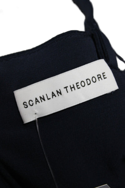Scanlan Theodore Women Slip Dress Blue Square Neck Knee Length Size 4