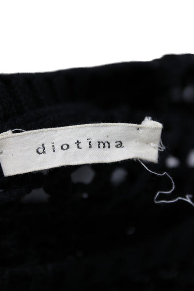 Diotima Womens Maxi Dress Black Long Sleeve Crew Neck Cotton Size 2