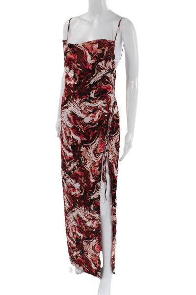 Camila Coelho Women Maxi Dress Brown Cowl Neck Sleeveless Viscose Size S