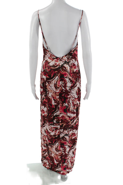 Camila Coelho Women Maxi Dress Brown Cowl Neck Sleeveless Viscose Size S