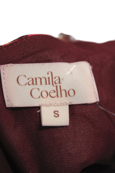 Camila Coelho Women Maxi Dress Brown Cowl Neck Sleeveless Viscose Size S