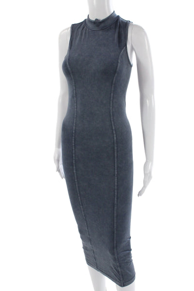 Zara Womens Gray Bodycon Mock Neck Sleeveless Knee Length Dress Size XS