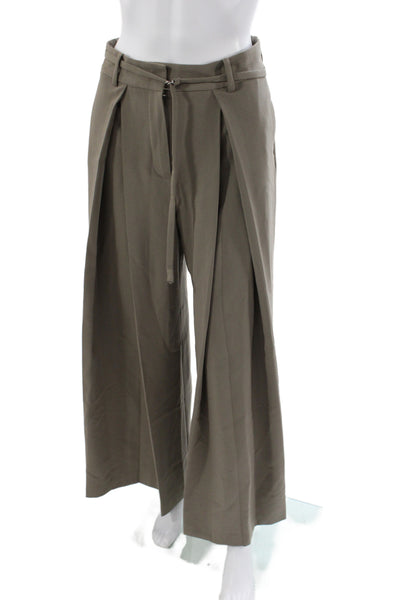 Zara Women Dress Pants Brown Polyester Casual Button Size XS