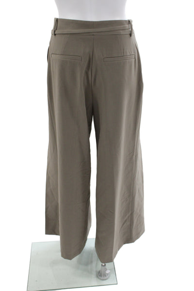 Zara Women Dress Pants Brown Polyester Casual Button Size XS