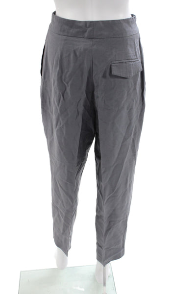 Zara Womens Gray Ankle Pants Button 91% Lyocell Size XS