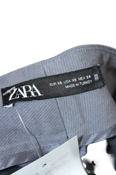 Zara Womens Gray Ankle Pants Button 91% Lyocell Size XS