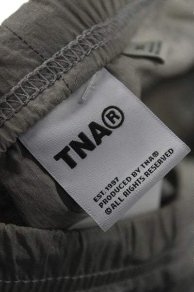 TNA Womens Jogger Pants Gray 100% Nylon Drawstring Athleisure Size XS
