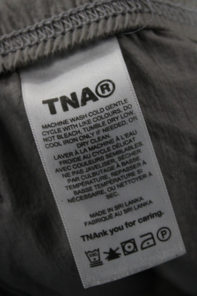 TNA Womens Jogger Pants Gray 100% Nylon Drawstring Athleisure Size XS