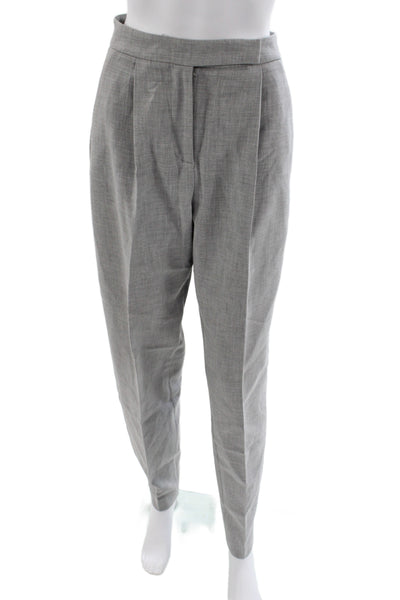 Zara Womens Dress Pants Gray Polyester Button Solid Business Fall Size S