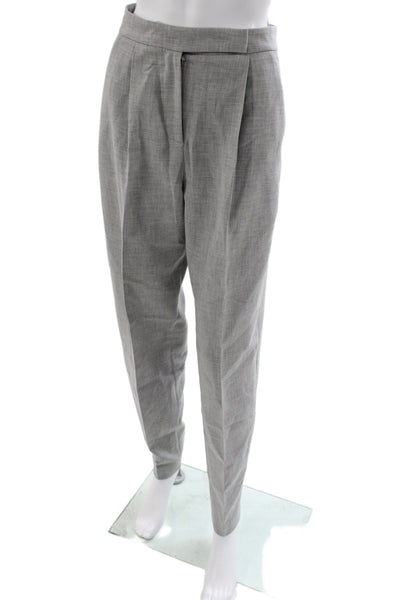 Zara Womens Dress Pants Gray Polyester Button Solid Business Fall Size S