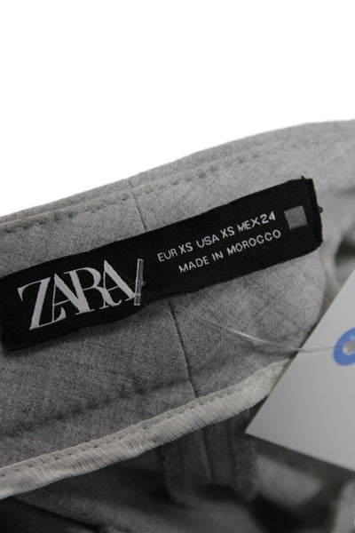 Zara Womens Gray Dress Pants Hook & Eye Inseam 30 Size XS
