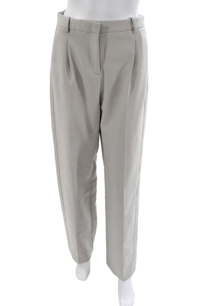 Zara Womens Dress Pants Beige Button Polyester Business Casual Size XS