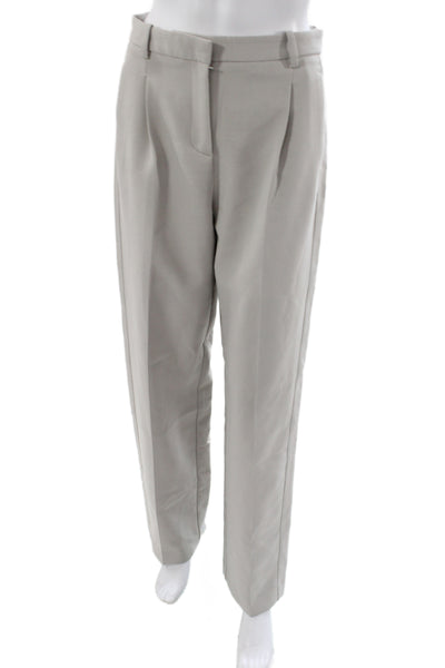 Zara Womens Dress Pants Beige Button Polyester Business Casual Size XS