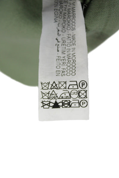 Zara Womens Green Basic Jacket Long Sleeve Button Acetate Solid Spring Size S