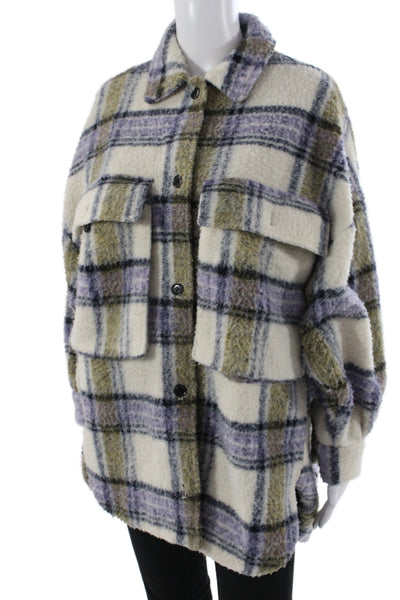 Zara Womens Plaid Basic Jacket Multicolor Button Long Sleeve Size XS