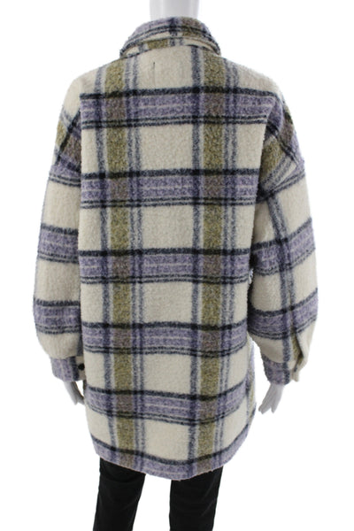 Zara Womens Plaid Basic Jacket Multicolor Button Long Sleeve Size XS