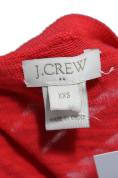 J Crew Women Red Cotton Pullover Sweater Crew Neck Long Sleeve Size 2XS