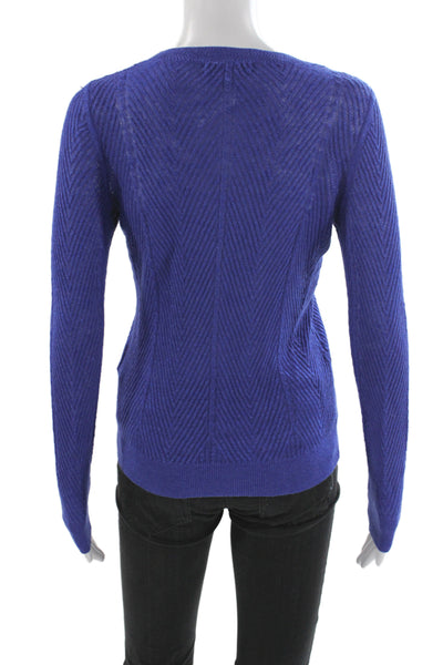 Banana Republic Womens Pullover Sweater Blue Herringbone Size XS