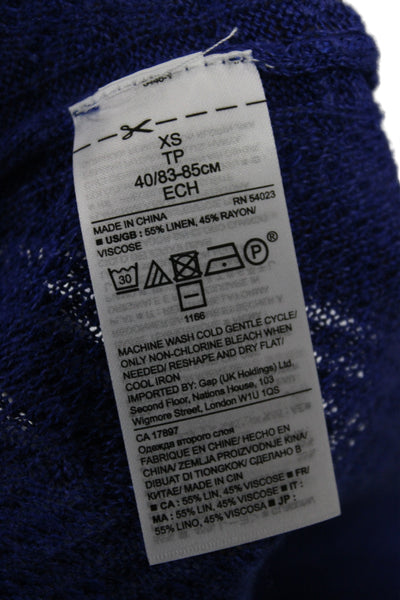 Banana Republic Womens Pullover Sweater Blue Herringbone Size XS