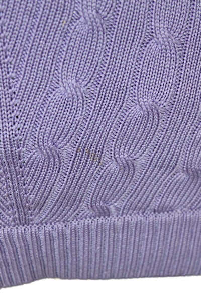 Lauren Ralph Lauren Women Pullover Sweater VNeck Purple Silk 3/4 Sleeve Size XS