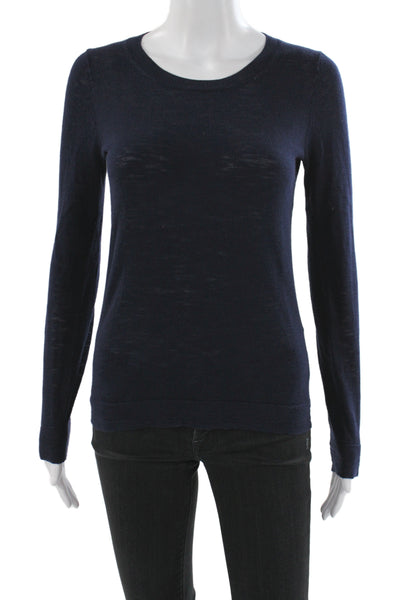 J Crew Womens Pullover Sweater Crew Neck Long Sleeve 100% Cotton Blue Size 2XS
