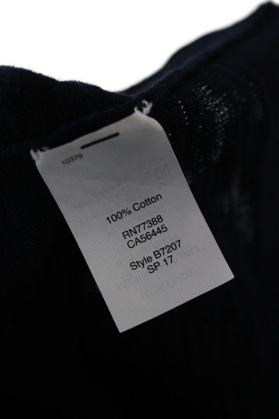 J Crew Womens Pullover Sweater Crew Neck Long Sleeve 100% Cotton Blue Size 2XS