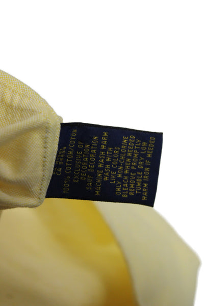 Ralph Lauren Blue Label Women Yellow Button-Up Cotton Collared Top Size XS