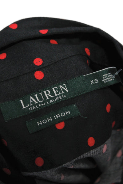 Lauren Ralph Lauren Women Basic Polka Dot Button-Up Black Long Sleeve Size XS