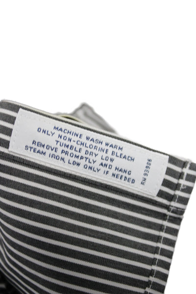 Brooks Brothers Women Striped Collared Cotton Button-Up Long Sleeve Gray Size 2