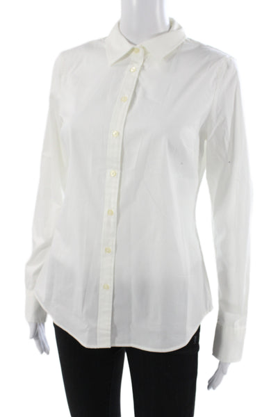 Banana Republic Women Basic Button-Up White Collared Long Sleeve Size 4