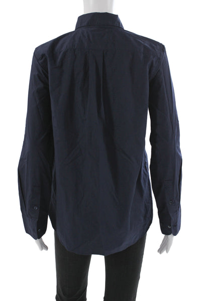 Banana Republic Womens Blue Cotton Collared Button-Up Long Sleeve Top Size XS