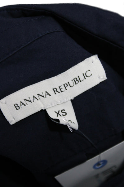 Banana Republic Womens Blue Cotton Collared Button-Up Long Sleeve Top Size XS