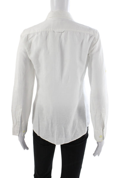 Banana Republic Womens White Collared Long Sleeve Button-Up Petite Size XS