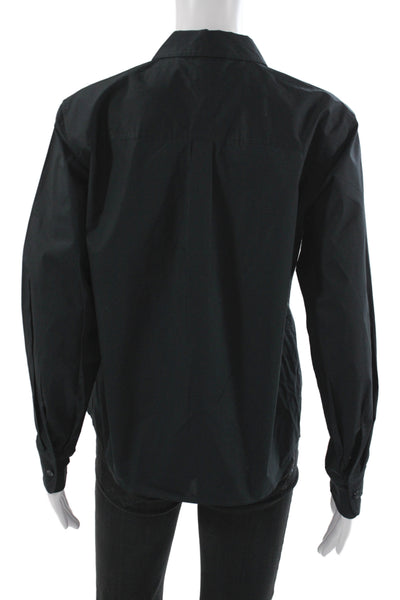 Richer Poorer Women Black Cotton Collared Button-Up Long Sleeve Top Size XS