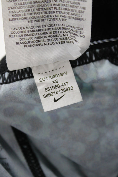 Nike Womens Capri Leggings Black Spotted Athleisure Pull On Size XS