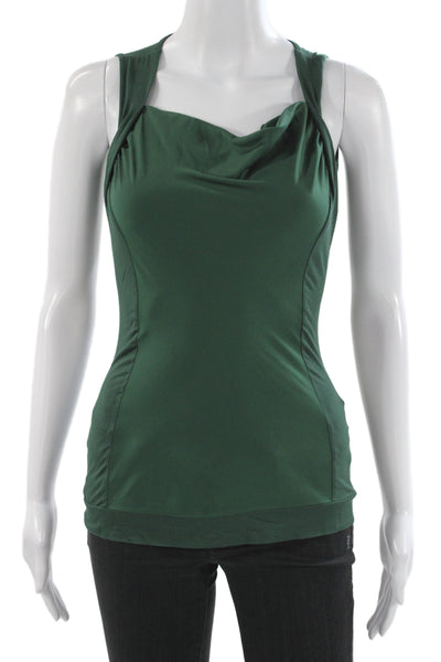 Designer Women Camisole Cowl Neck Green Sleeveless Summer Size XS