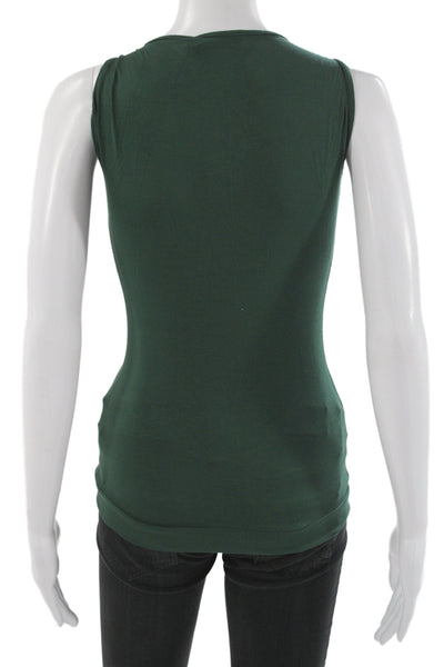 Designer Women Camisole Cowl Neck Green Sleeveless Summer Size XS