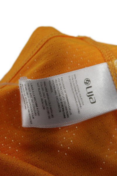 Lija Womens Orange Basic T-Shirt Short Sleeve Round Neck Size S