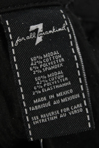 7 For All Mankind Women Skinny Coated Black Modal Jeans Size 24