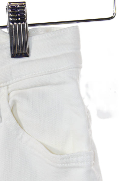 Mother Women Cropped White Cotton Jeans Size 24