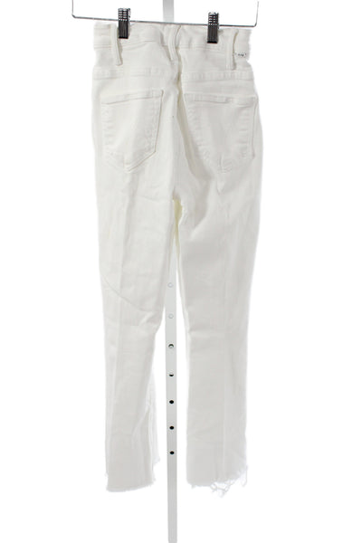 Mother Women Cropped White Cotton Jeans Size 24