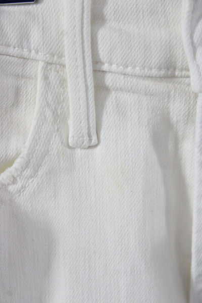 Mother Women Cropped White Cotton Jeans Size 24