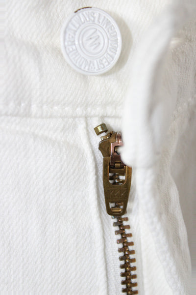 Mother Women Cropped White Cotton Jeans Size 24